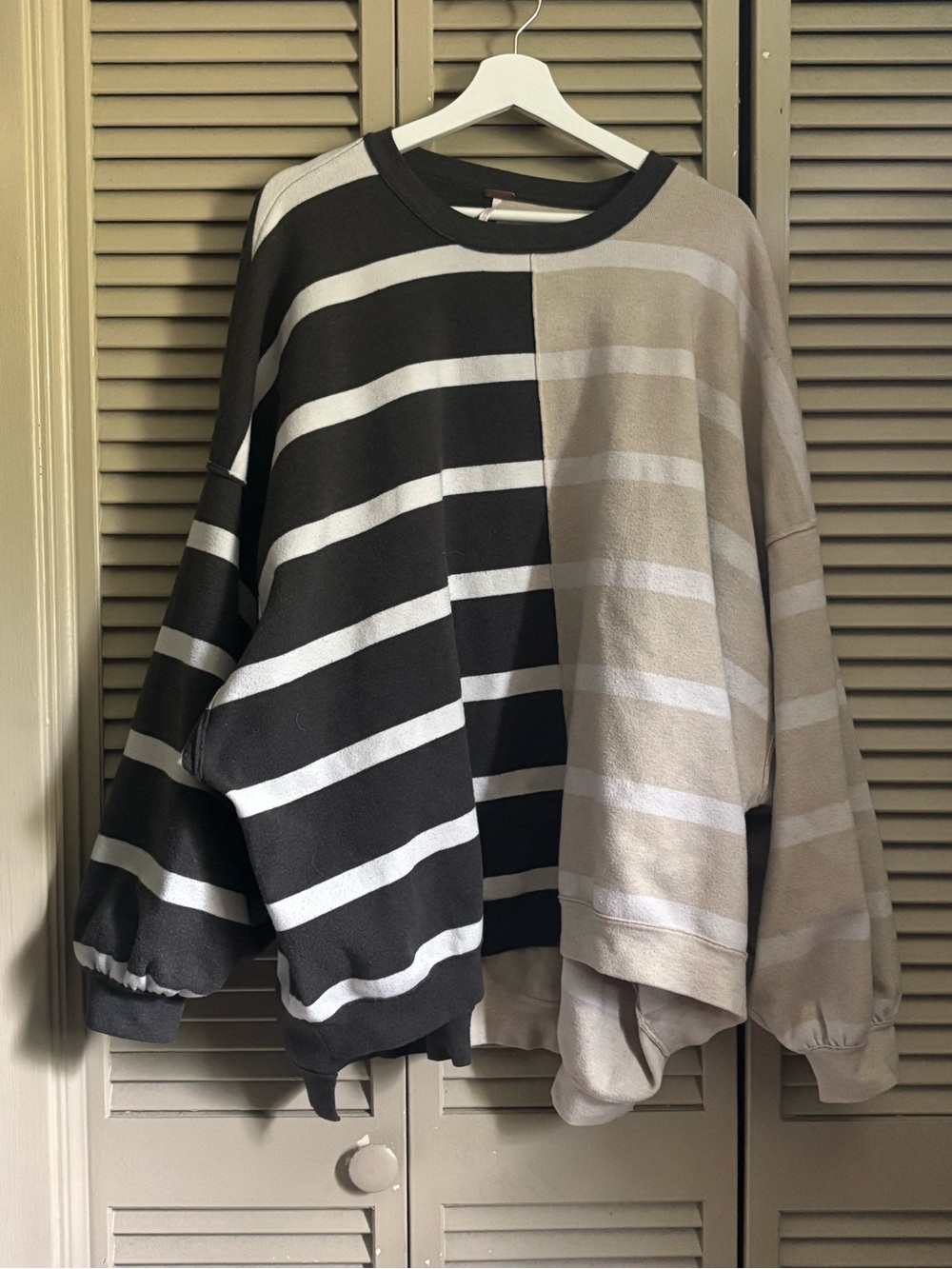 Free people uptown stripe oversized heavy sweatshirt - Picture 3 of 4
